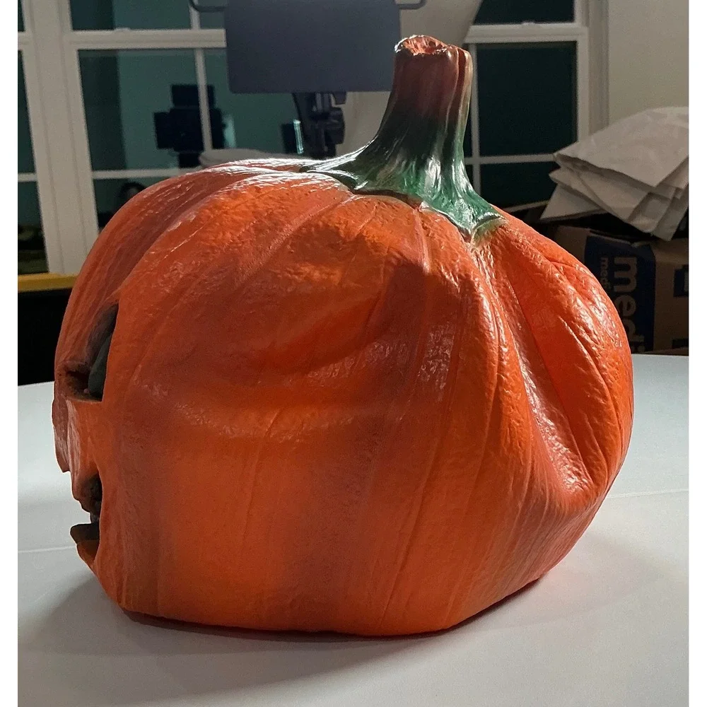 VTG Y2K Pumpkin Jack O Lantern Halloween Mask Adult One Size Spooky Costume